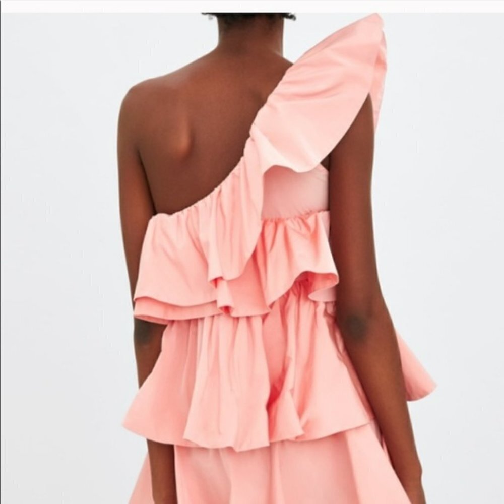 Zara Limited Edition Ruffled Asymmetric Dress - Picture 2 of 15